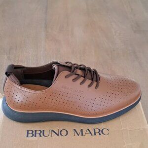 Bruno Marc Smart Casual Oxford Style Sneakers - Brown/Black - Size: Men 12